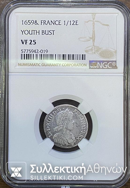 FRANCE -1/12 Ecu 1659 VF
