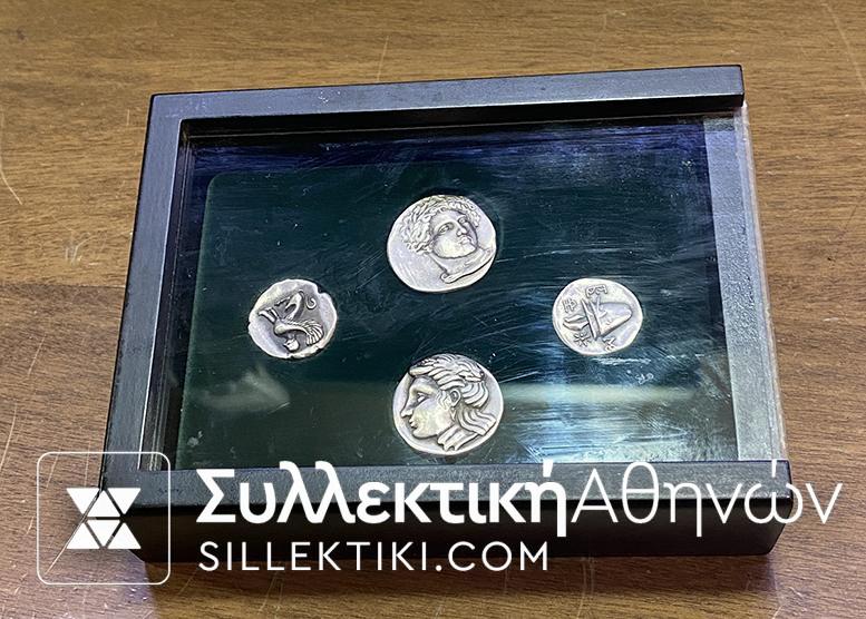 Collection of 4 Copies Silver Coins Ancient Greek