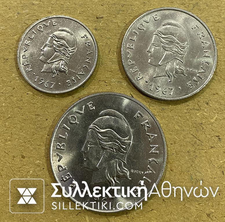 FRANCE POLYNESIA 10-20-50 Fr 1967 UNC