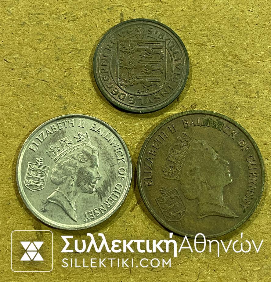 GUERNSEY3 Coins XF- UNC