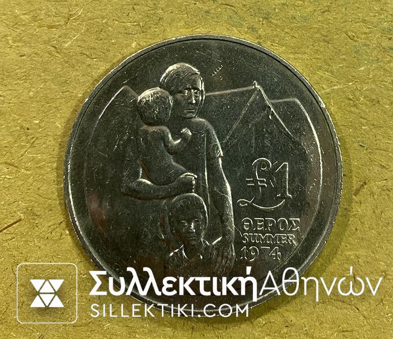 CYPRUS 1 Pound 1976 UNC