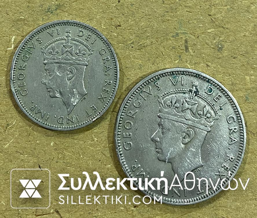 CYPRUS 1 + 2 Shillings 1947 XF+