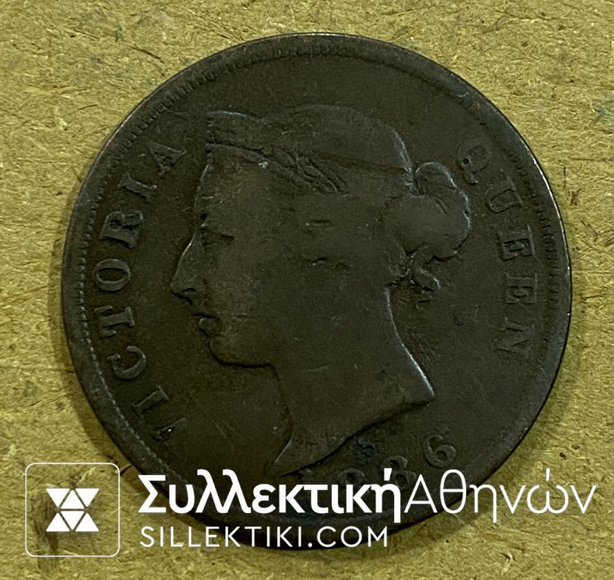 CYPRUS 1/2 Piastra 1886 VF++