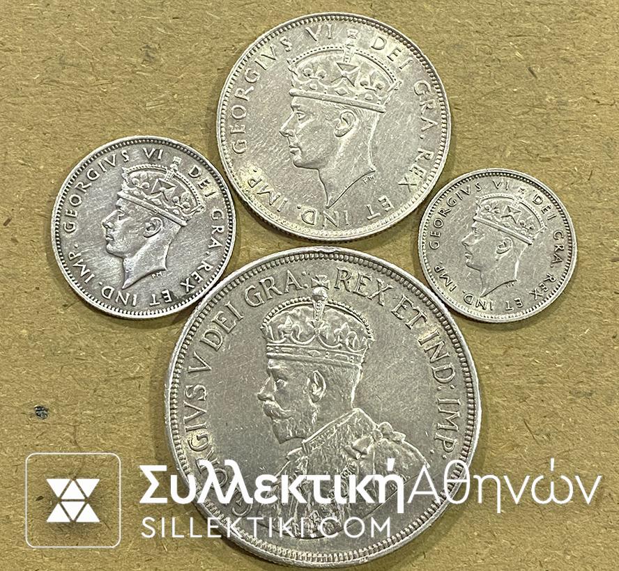 CYPRUS Set (4) Silver Coins 1901 F/VF