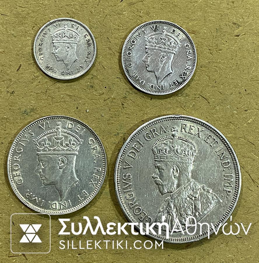 CYPRUS 4 Silver Coins in au/unc 1927-1940