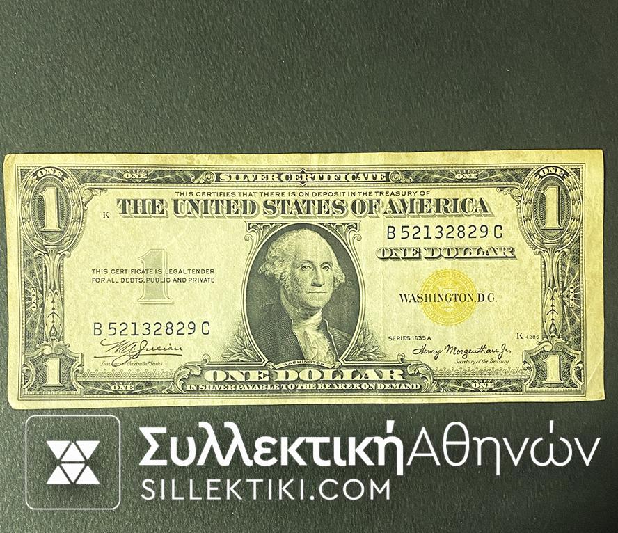 USA Dollar 1935 Yellow Stamp F- VF