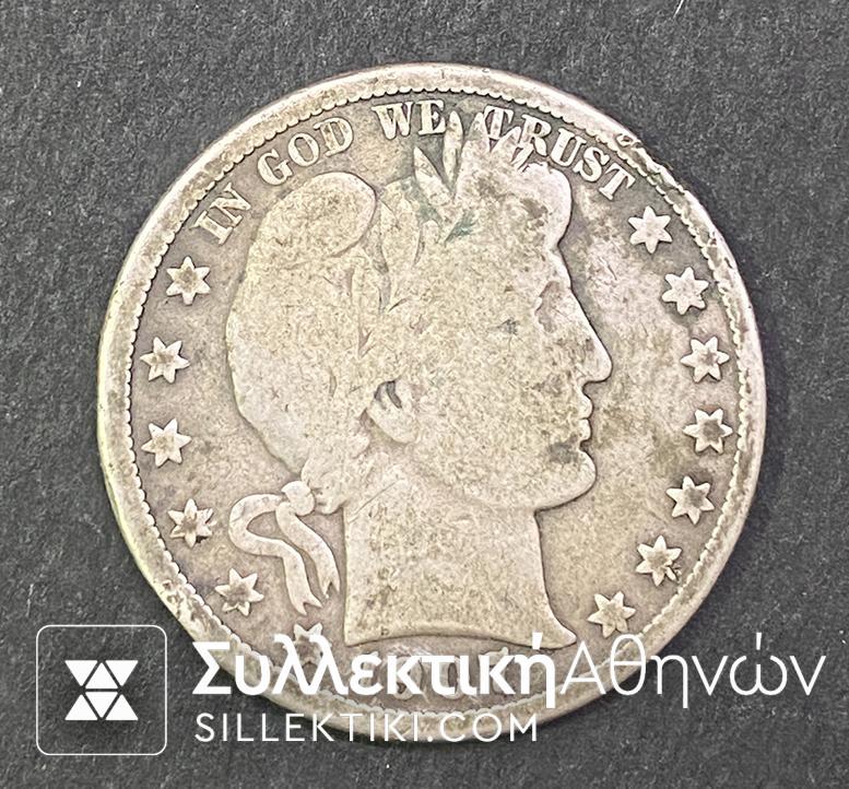 USA 1907-O Barber Half Dollar