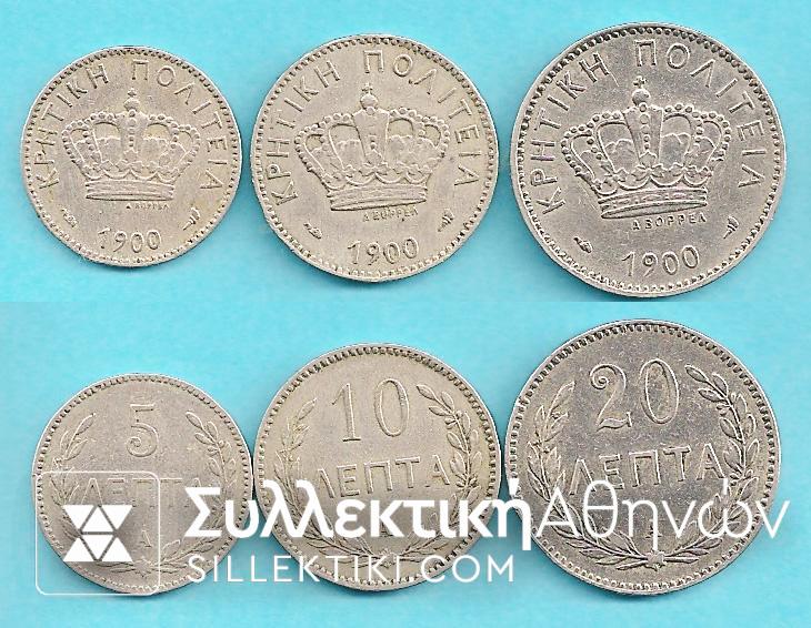 Set 1900 (nickel) 5-10-20 Lepta