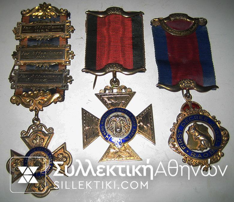 GR. BRITAIN 3 Silver Masonic Medar RARE