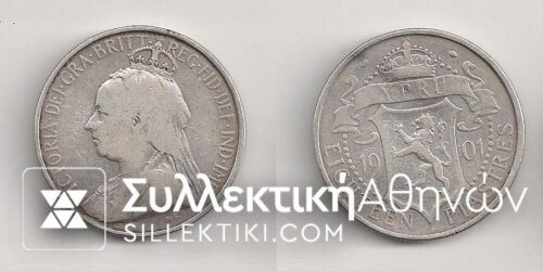 CYPRUS 18 Piastre 1901 F+