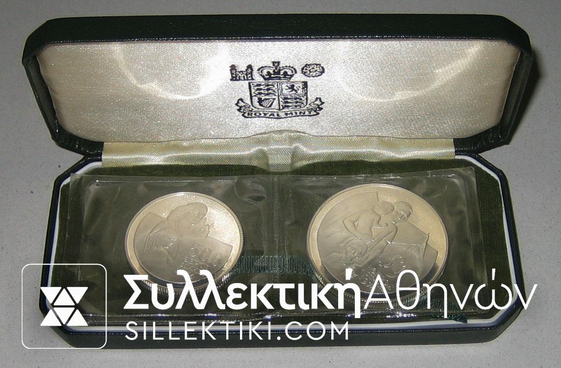 Cyprus 500 mils + 1 Pound 1976