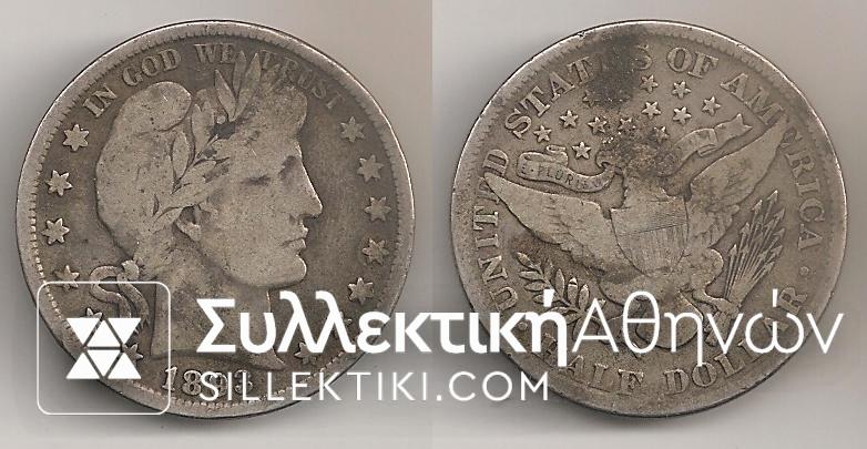 USA 1/2 Dollar 1893 F+