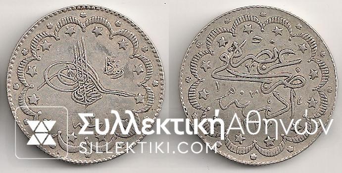 TURKEY Edirne 10 Kurus 1327 (1910) XF