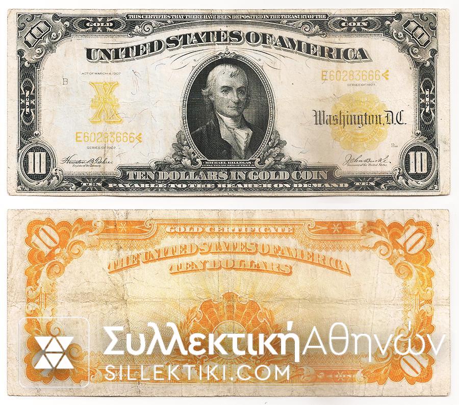 USA 10 Dollars 1907 F/VF