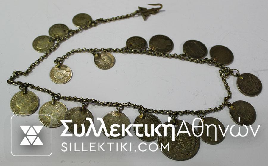 Silver jewlery gold plated with old silver coins