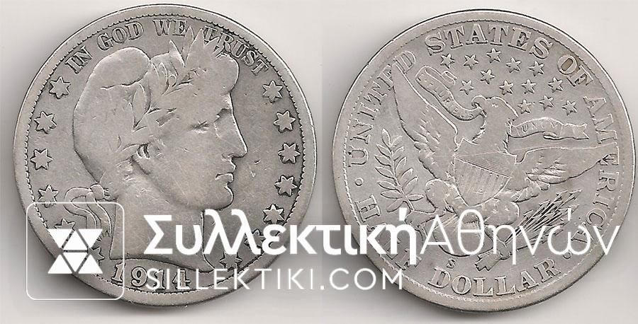 USA 1/2 Dollar 1914S F-VF