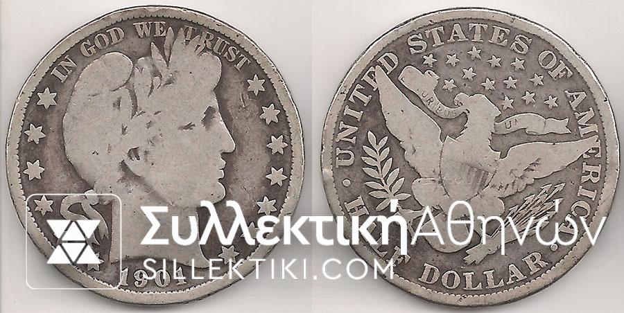 USA 1/2 Dollar 1901 F