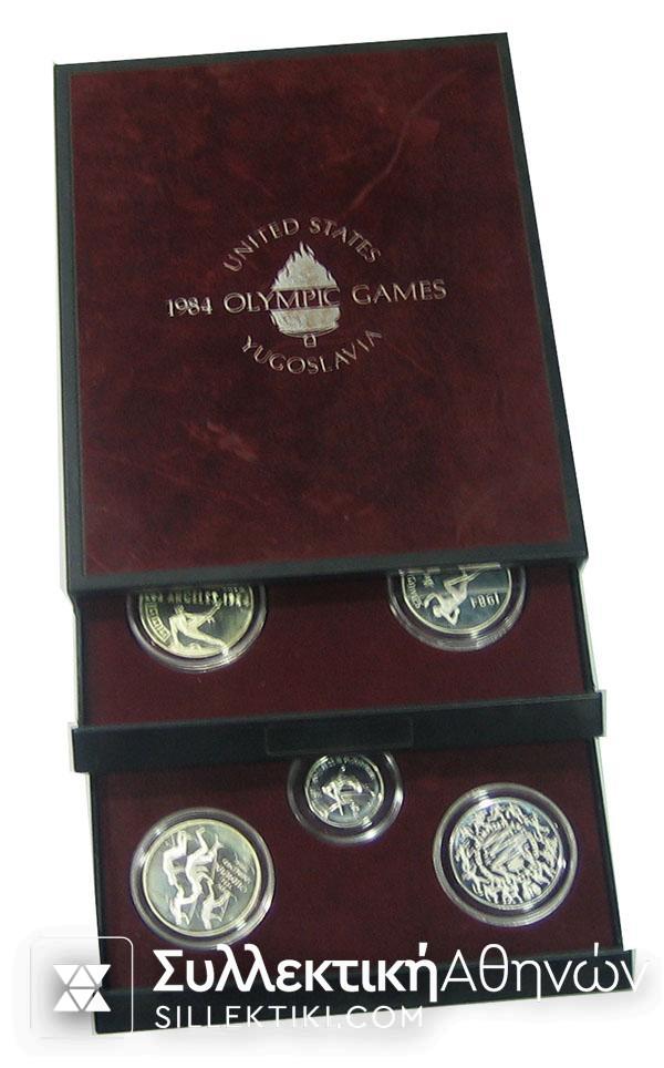 Case of 13 Silver coin of Olympic Games 1984