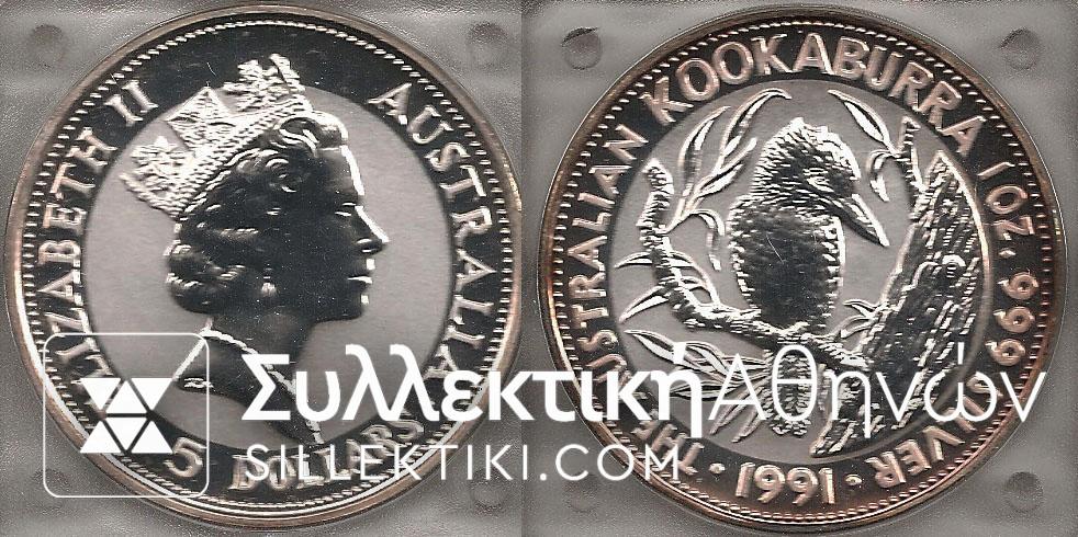AUSTRALIA 5 Dollars 1991 Proof
