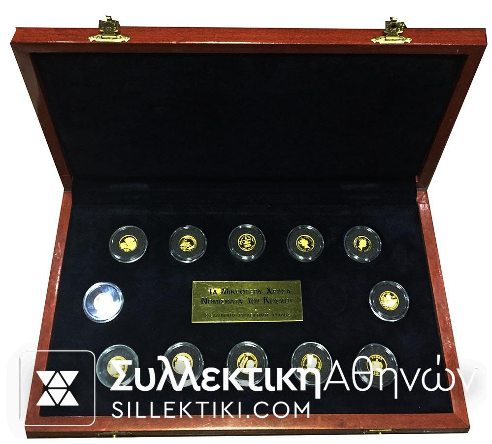 Collection of 12 gold coins Proof