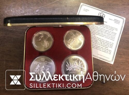 CANADA olympic Case of 4 SilverCoins 1976