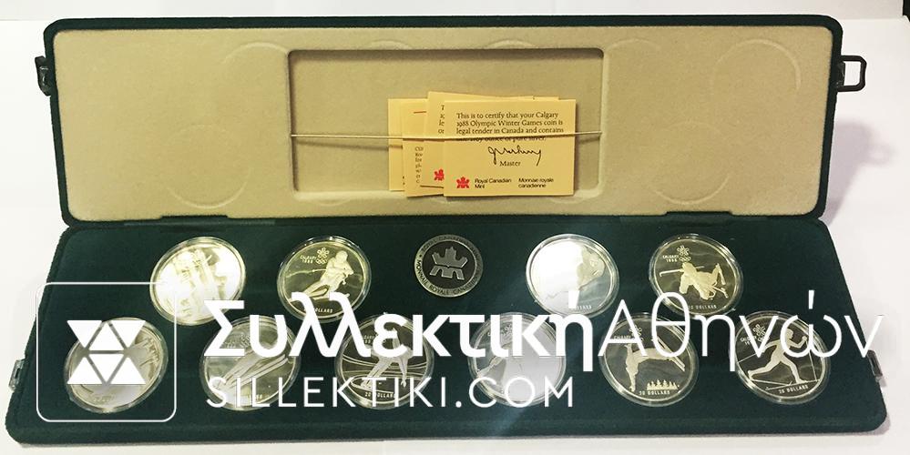 CANADA Complete set 10 ounces (20 Dollar coins) of Winter Olympics Proof