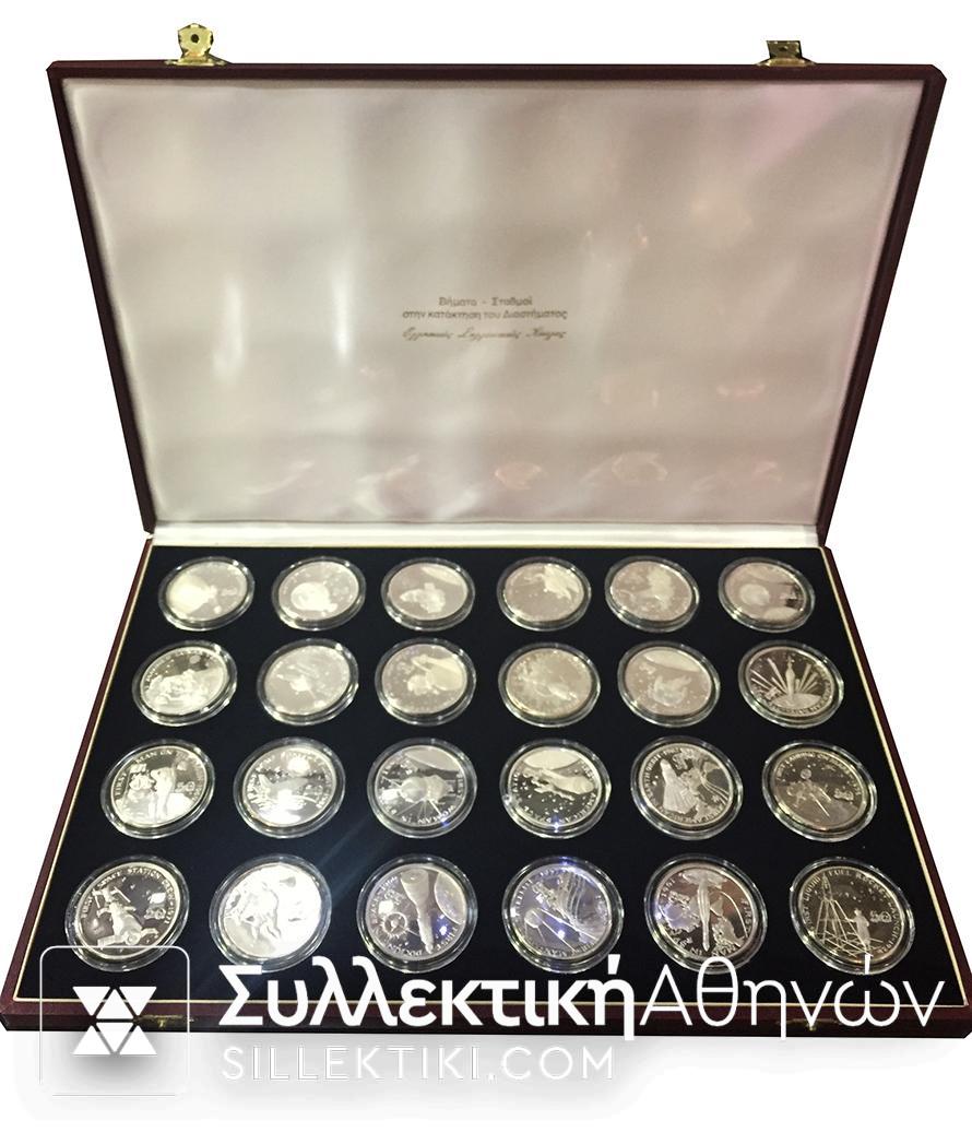 MARSHAL ISLANDS Collection with 24 Proof 50 Dollar coins for space