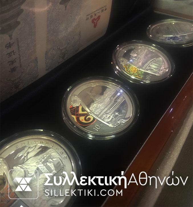 KINA Επίσημη κασετίνα με τα 4 αναμνηστικά ασημένια νομίσματα των Ολυμπιακών Αγώνων 2008 (T - 2 - 6)