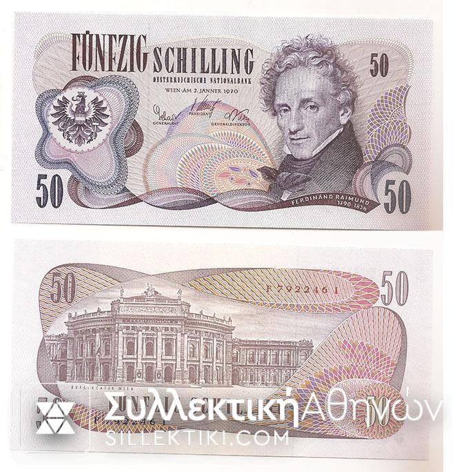 AUSTRIA 50 Schilling 1970 Choice UNC