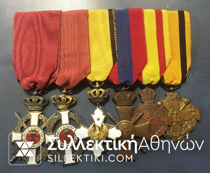Bar with 6 medals WWII