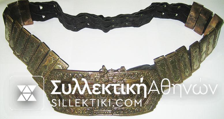 Traditional bent silver-copper with leather