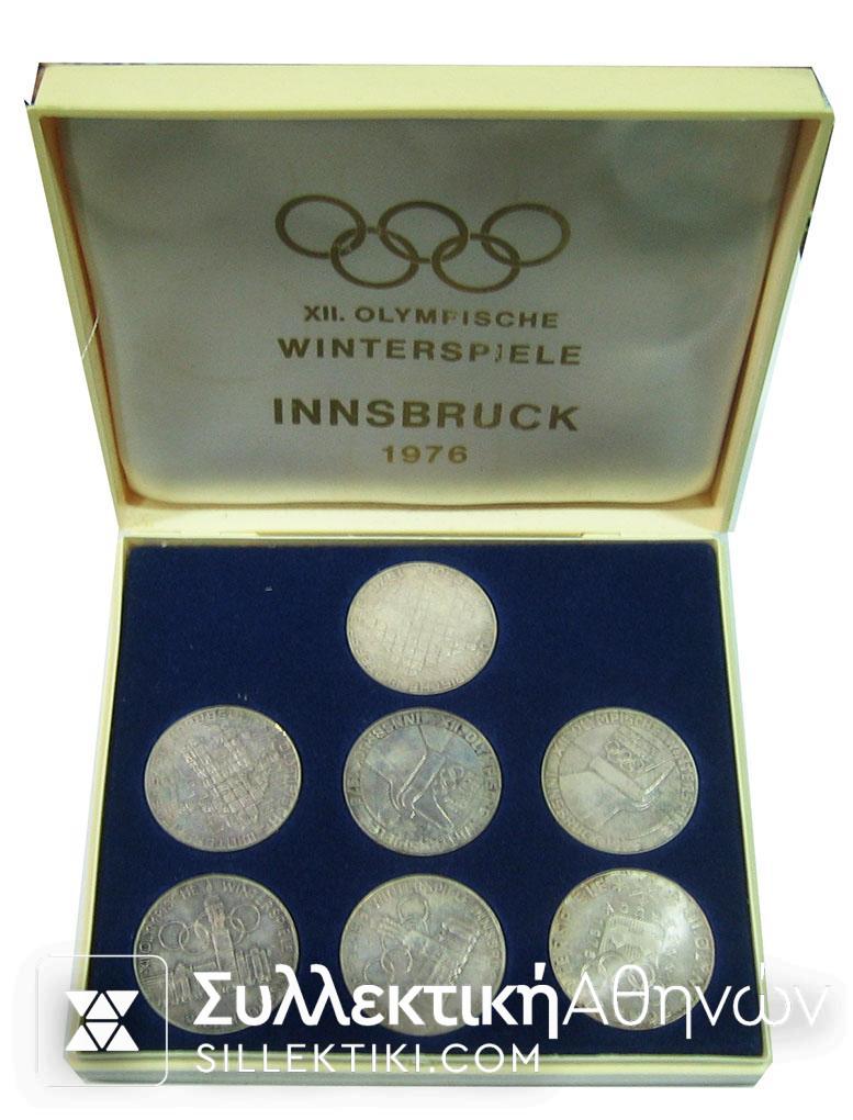 AUSTRIA Olympic set silver coins 1976