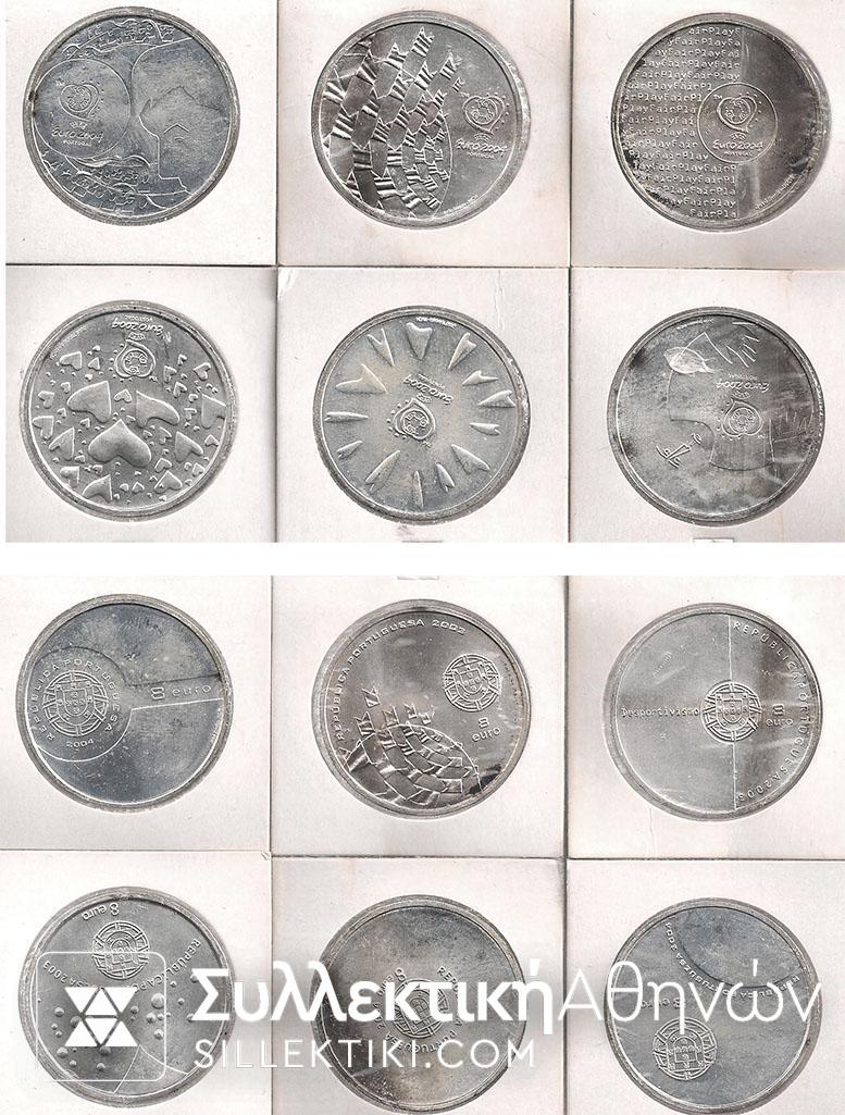 PORTUGAL Collection 6 X 8 euro 2004 UNC