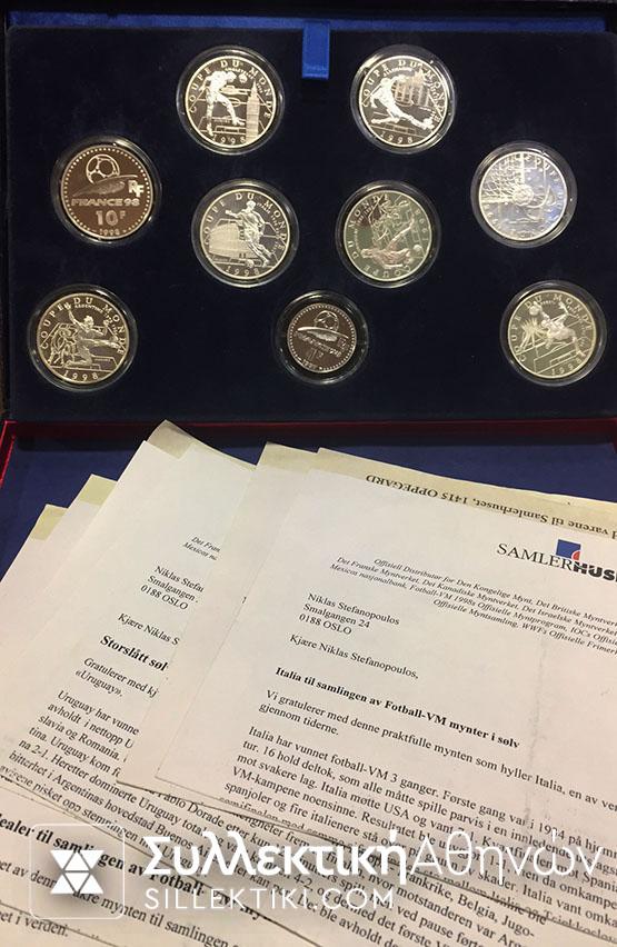 ΓΑΛΛΙΑ Κασετίνα με 8 Χ 10φραγκα και 1 Χ 1 Φράγκπο 1998 για το Παγκόσμιο κύπελο