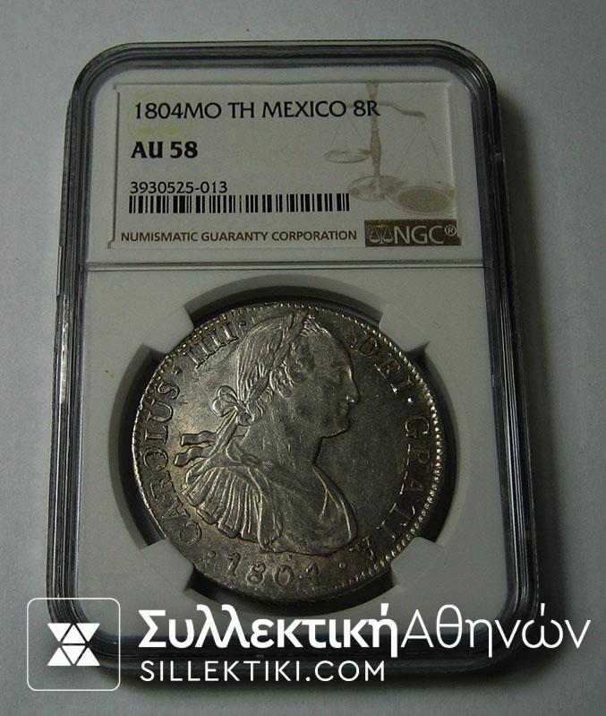 MEXICO 8 Real 1804 AU58