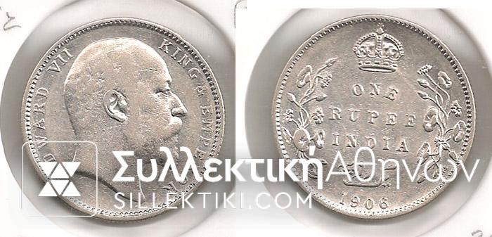 BRITISH INDIA 1 Rupee 1906 XF