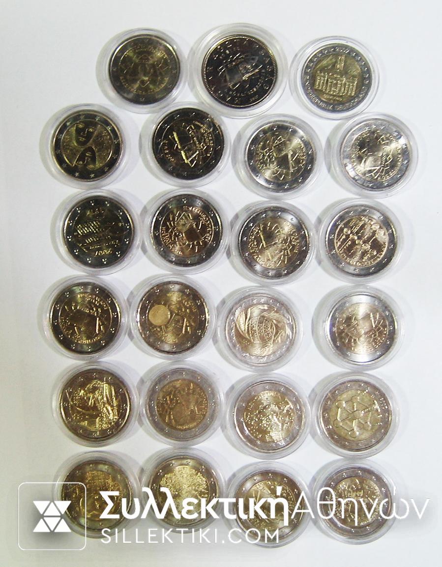 Collection of 22 coin 2 euro