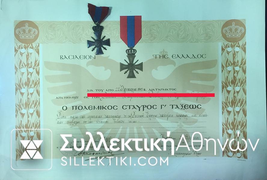 Diploma and Medal of War Cross 1940