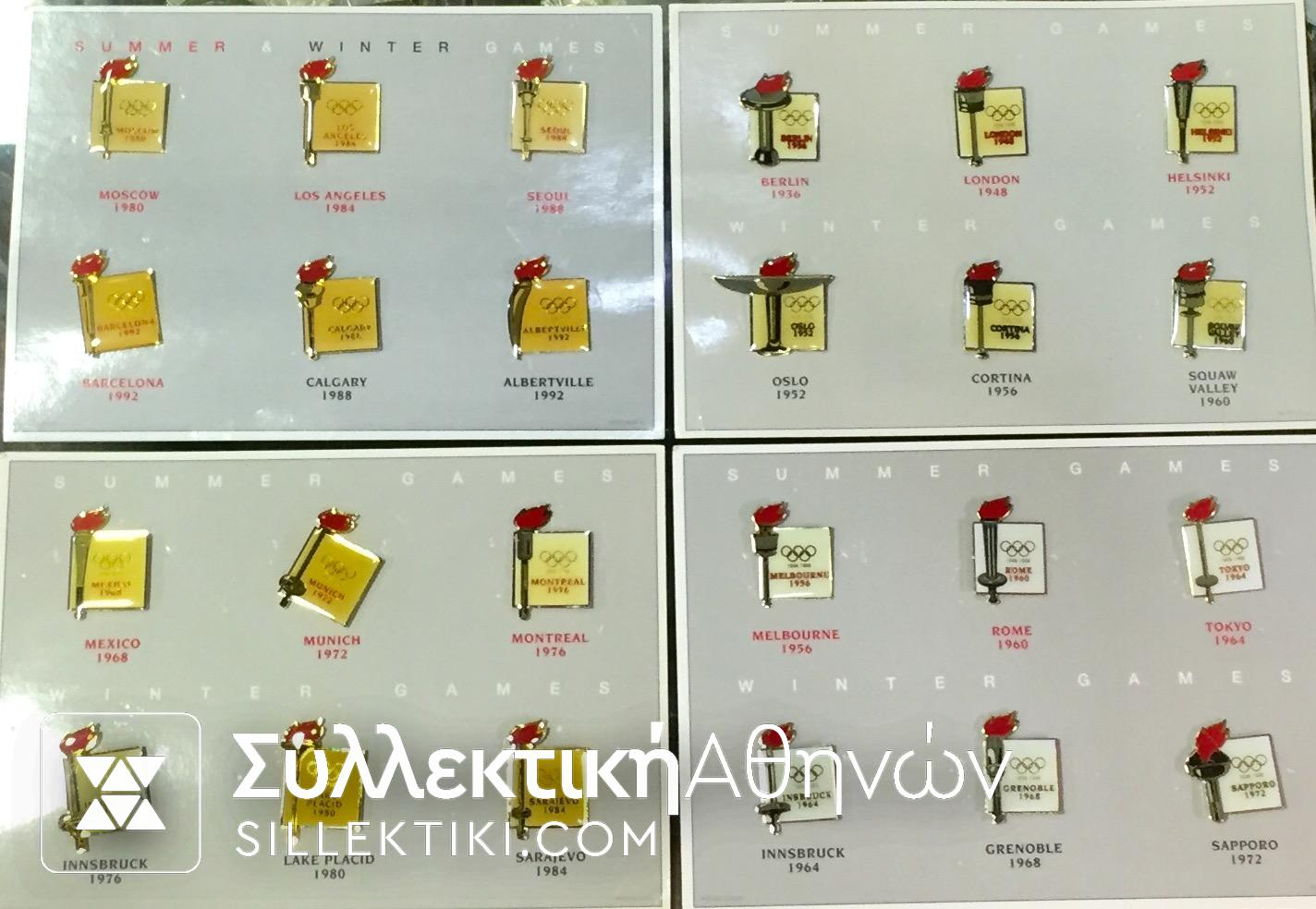 Collection of 24 Pins Of Olympic Games