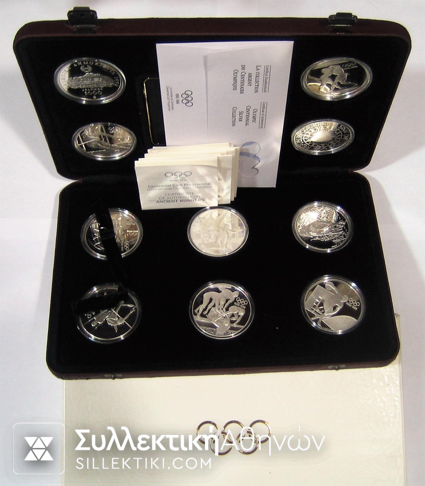Olympic Set 1996 Silver 10 Coins Proof-5 Countries IN CASE OF ISSUE