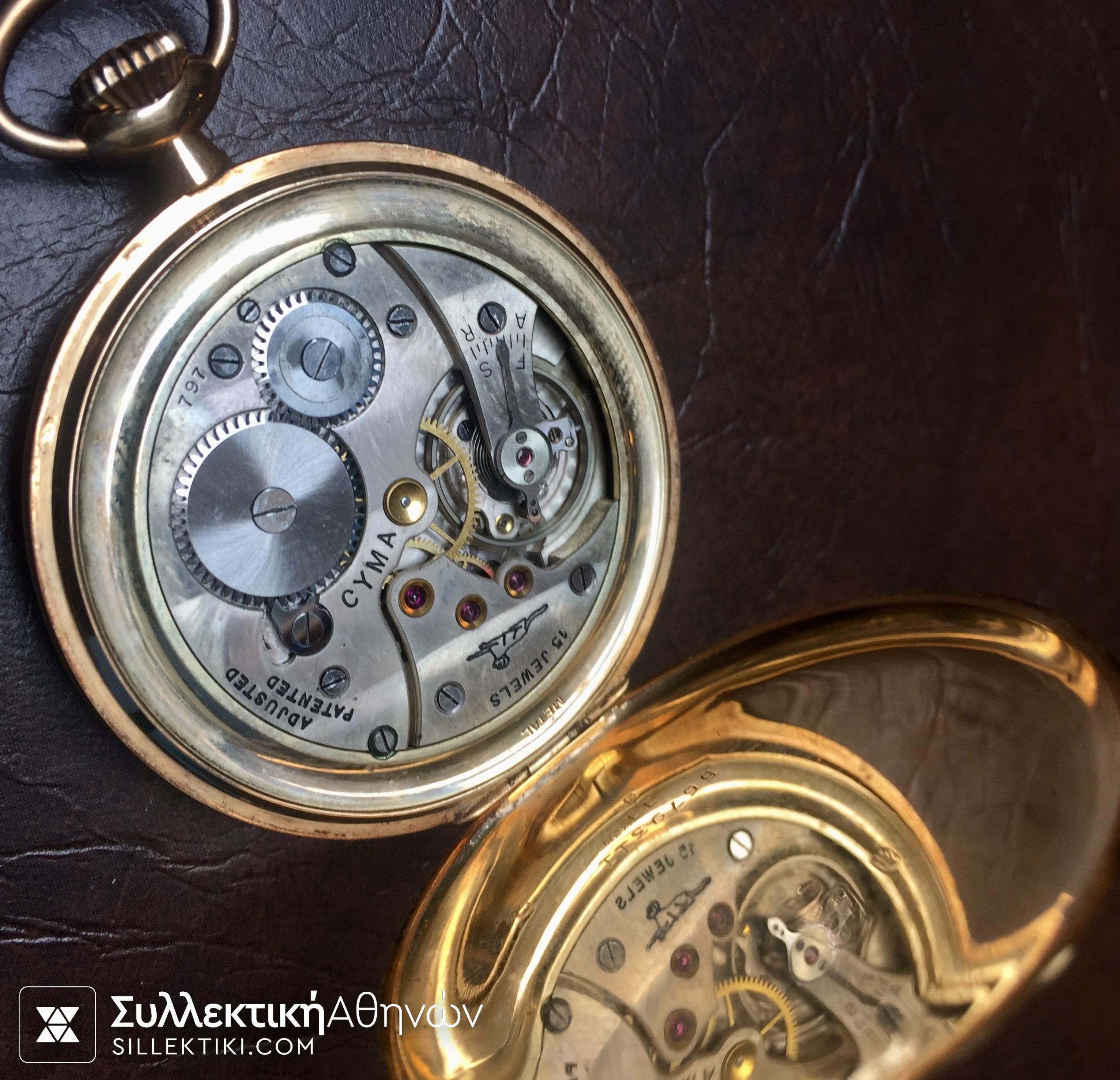 Χρυσό Ρολόι Τσέπης CYMA