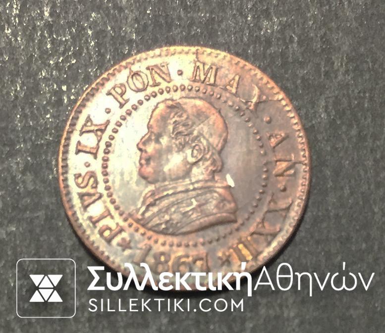 VATICAN 1 Cent 1867 AU