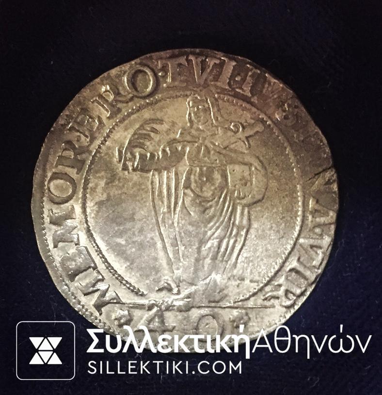 ITALY (VENICE) 40 Soldi Giustina 1570-77 VF+