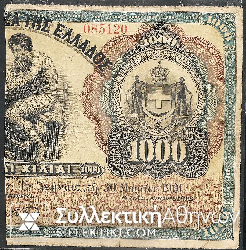 1000 Drachmaw 1901 Right Part