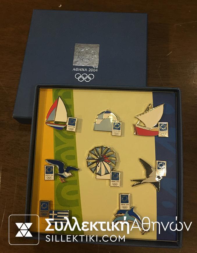 collection [set 8] pins of olympic games 2004