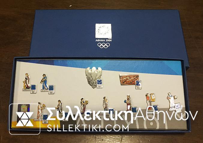 collection [set 11] pins of olympic games 2004