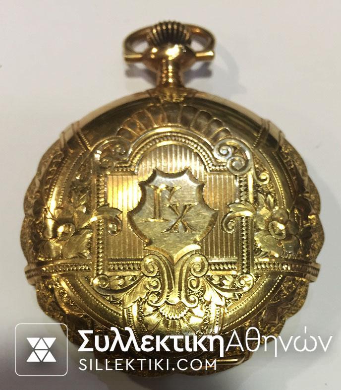 Ολόχρυσο ρολόι τσέπης ELGIN