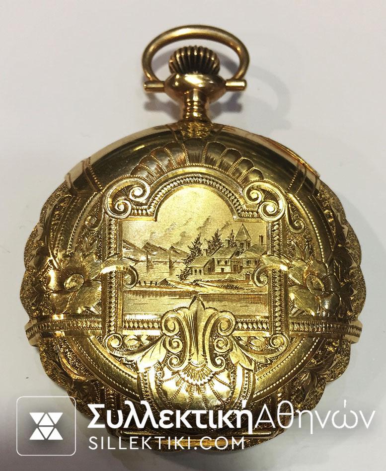 Ολόχρυσο ρολόι τσέπης ELGIN