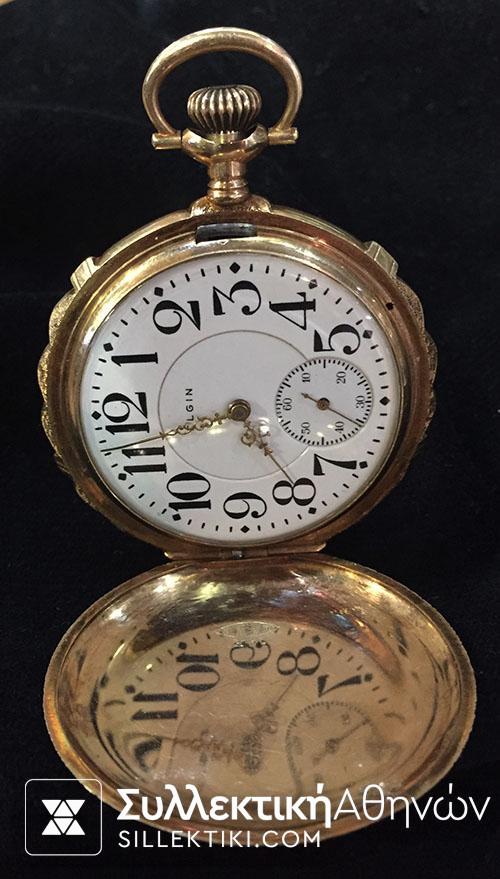 Ολόχρυσο ρολόι τσέπης ELGIN