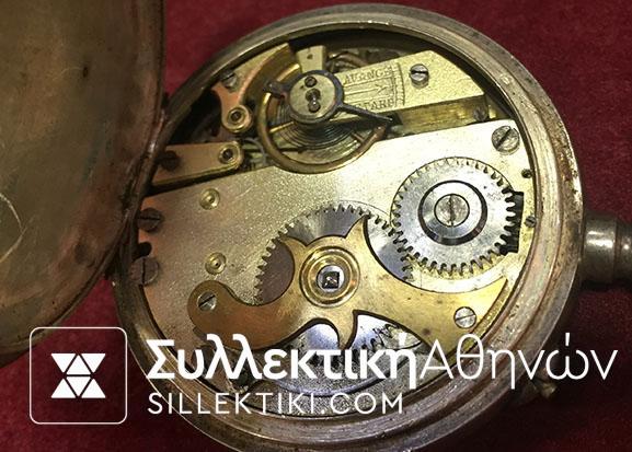 Ασημένιο ρολόι τσέπης Roskopf τρικάπακο